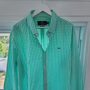 Vineyard Vines Long Sleeve Teal Button down